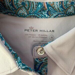 Peter Millar Light Pink Golf Tennis Polo Shirt Collared, Buttons. Size Women's M